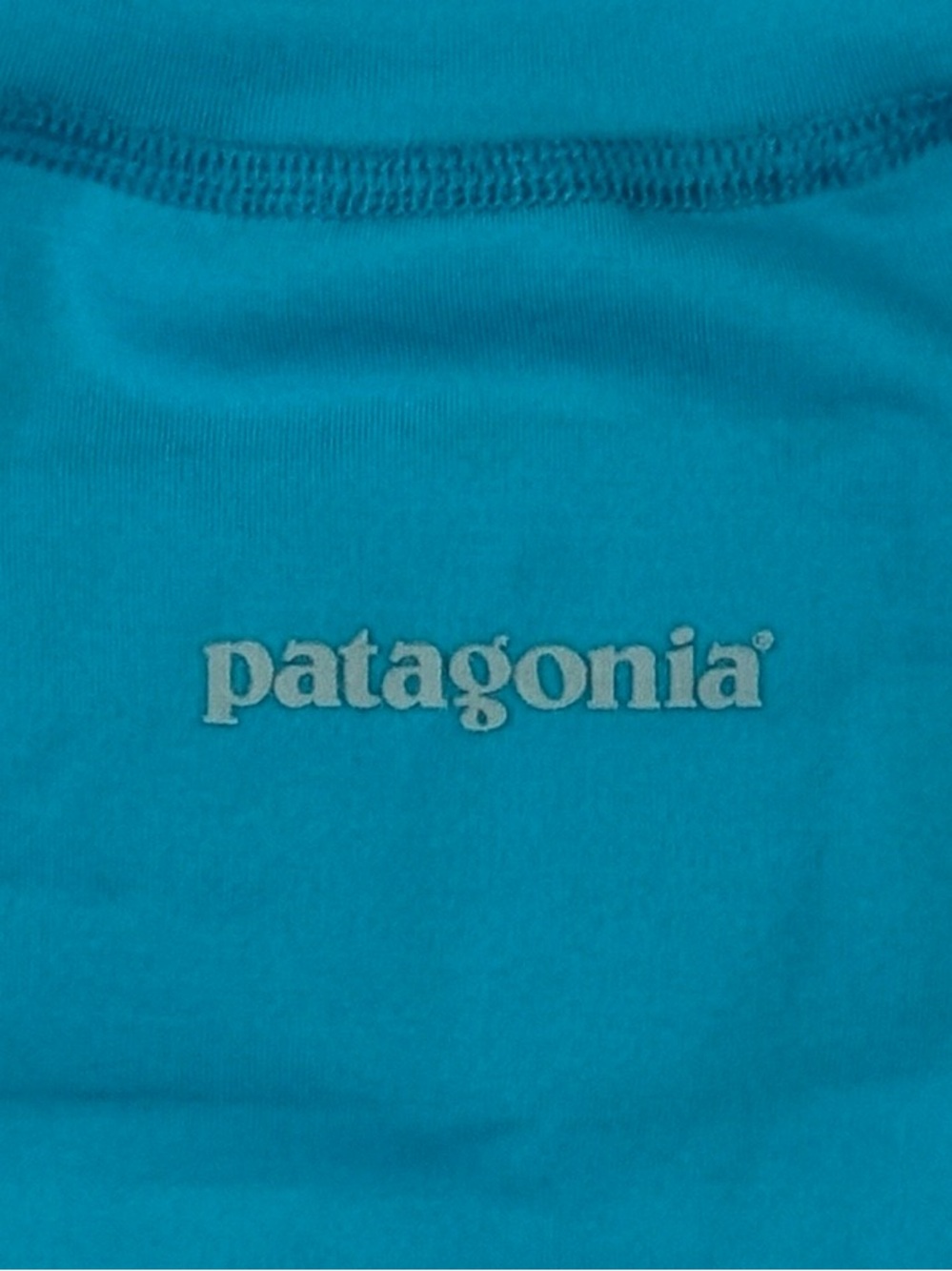 Patagonia Teal Blue Fitted Rash Guard Swim Top Surf UPF Athletic Women’s Large - Picture 4 of 8